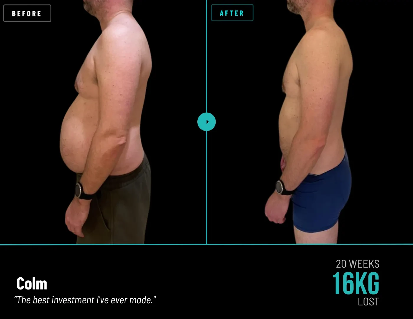 Colm. 16kg lost in 20 weeks.