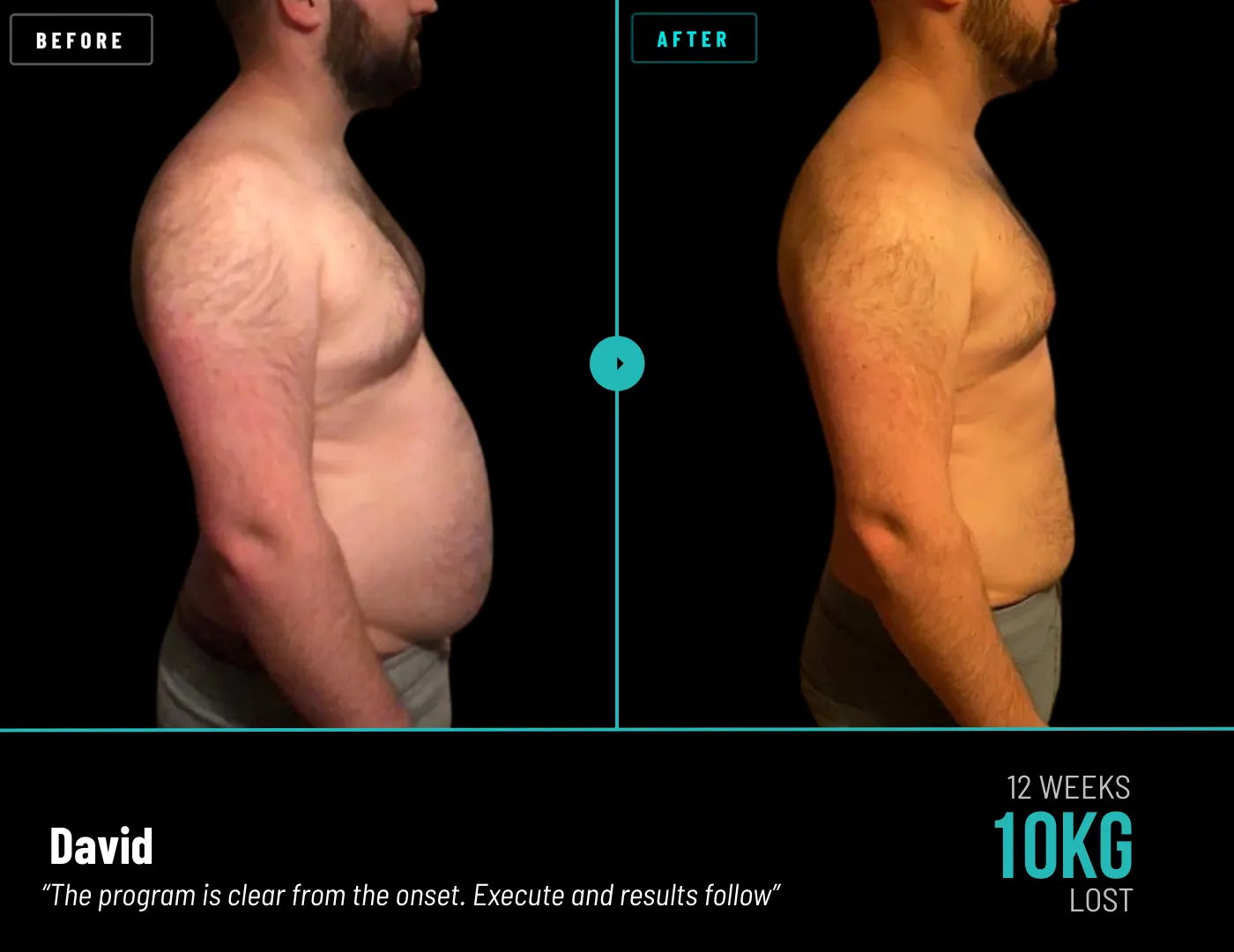 David. 10kg lost in 12 weeks.
