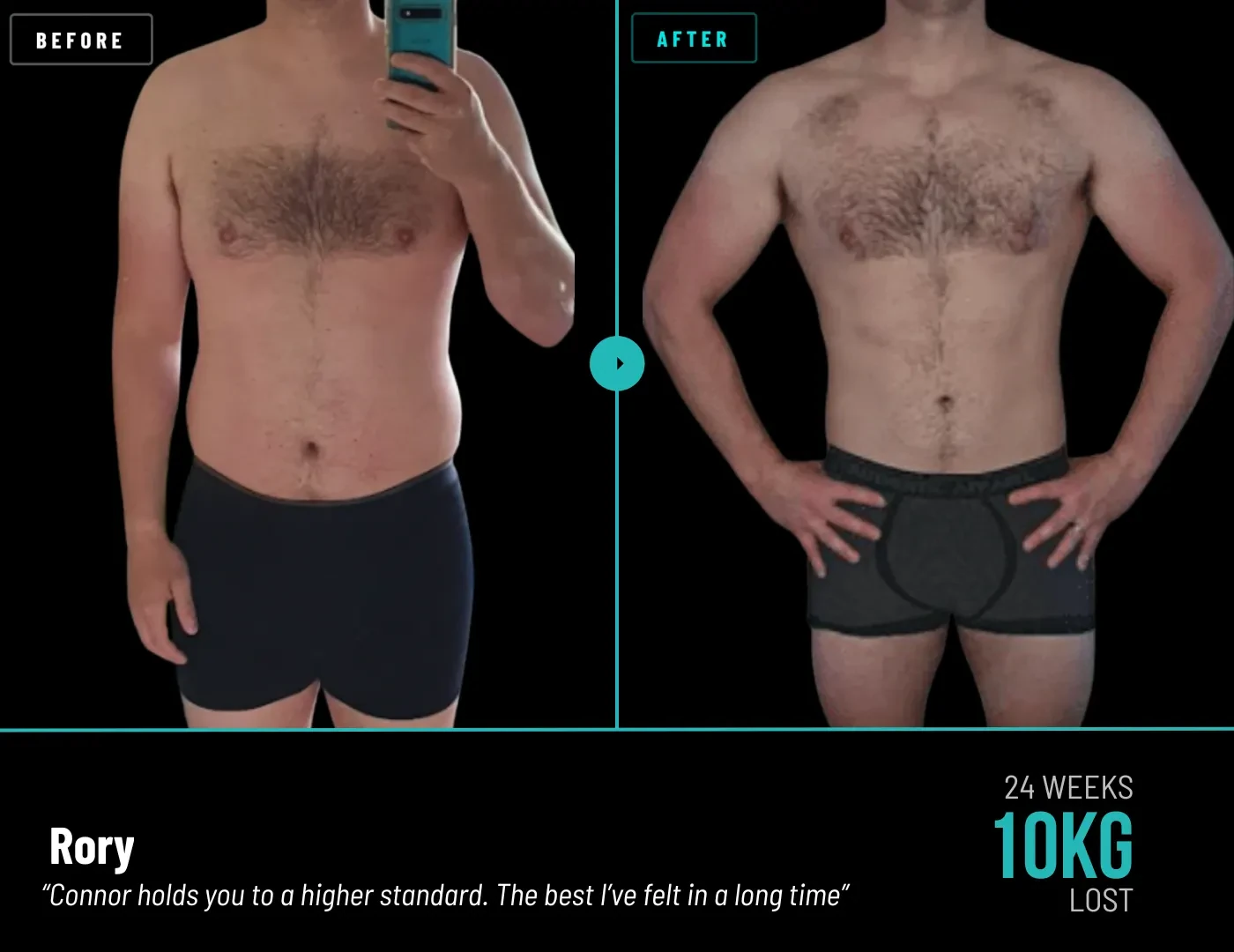 Rory. 10kg lost in 24 weeks.